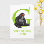 動物ABC Gはゴリラの誕生日カード用 カード (黄色い花)