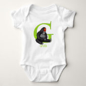 動物ABC Gはゴリラベビーボディスーツ用 ベビーボディスーツ (正面)
