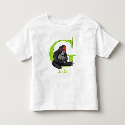 動物ABC GはゴリラTシャツ用 トドラーTシャツ (正面)