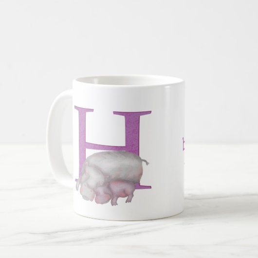 動物ABC Hはヒッポマグ用 コーヒーマグカップ (正面左)