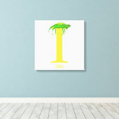 動物ABC Iはイグアナのキャンバス印刷のために キャンバスプリント (インサイチュ (ウッドフロア))