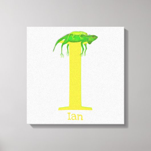 動物ABC Iはイグアナのキャンバス印刷のために キャンバスプリント (正面)