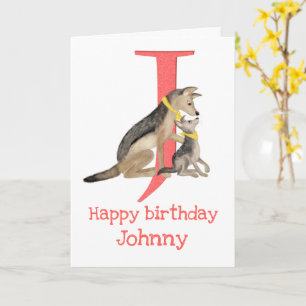 動物ABC Jはジャッカル誕生日カード用 カード
