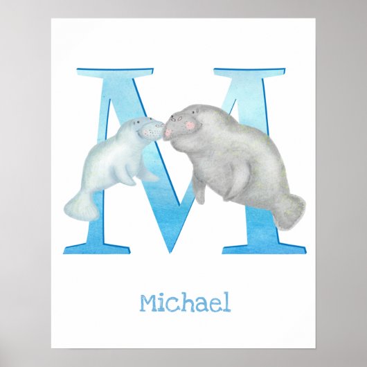 動物ABC Mは管理プリント ポスター (正面)