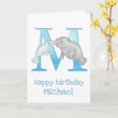 動物ABC Mは管理誕生日カード用 カード (黄色い花)