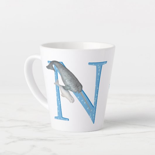 動物ABC Nはナルワルラテマグ用 カフェラテマグ (左アングル)