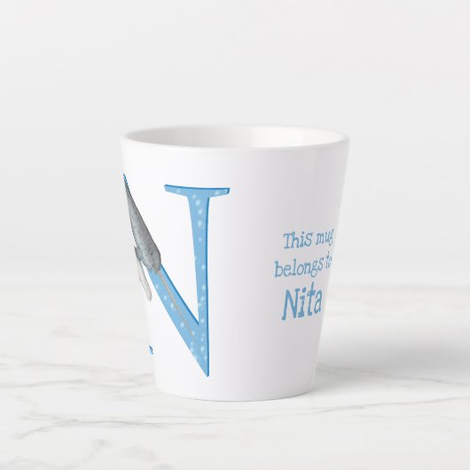 動物ABC Nはナルワルラテマグ用 カフェラテマグ (正面)