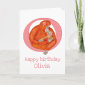 動物ABC Oはオランウータン誕生日カード用 カード (正面)