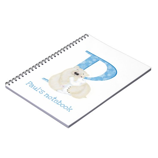 動物ABC Pはホッキョクグマのノート用 ノートブック (左側)