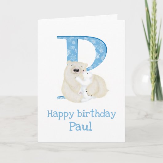 動物ABC Pは極熊の誕生日カード用 カード (正面)