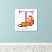 動物ABC Tはタイガーキャンバス印刷用 キャンバスプリント (インサイチュ (ウッドフロア))