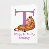 動物ABC Tは虎の誕生日カード用 カード (正面)