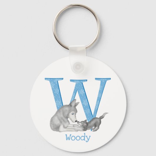 動物ABC Wはウルフキーリング用 キーホルダー (正面)