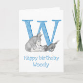 動物ABC Wはオオカミの誕生日カード用 カード (正面)