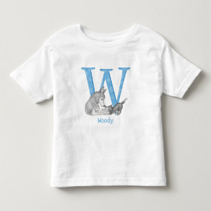 動物ABC Wは狼Tシャツ用 トドラーTシャツ
