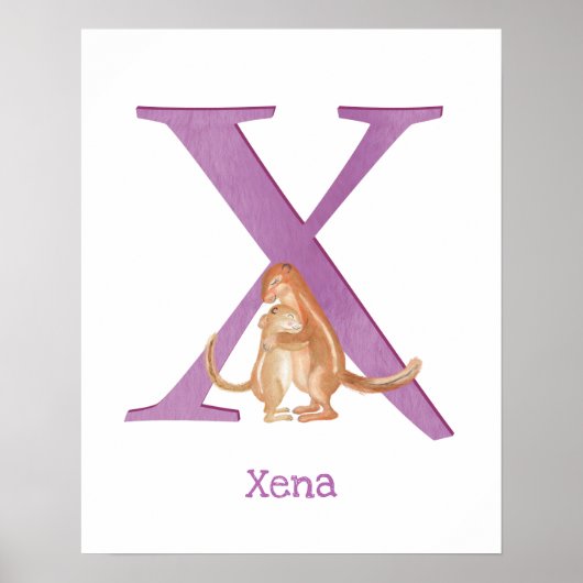 動物ABC Xはxerusプリント ポスター (正面)