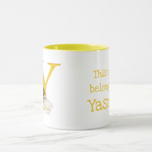 動物ABC Yはヤクマグのためだ マグカップ (中央)