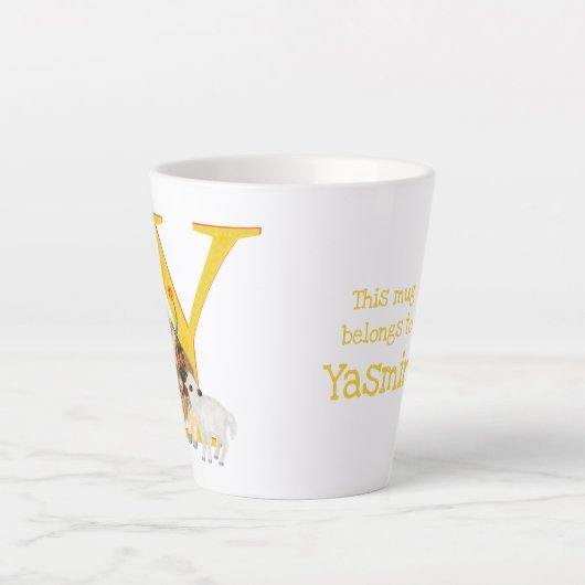 動物ABC Yはヤクラテマグ用 カフェラテマグ (正面)