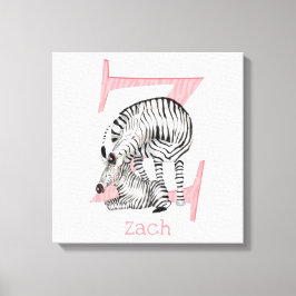 動物ABC Zはゼブラキャンバス印刷用 キャンバスプリント