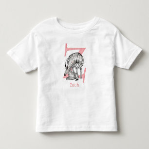 動物ABC ZはゼブラTシャツ用 トドラーTシャツ