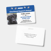 動物ID 1枚写真オプションの感情サポート バッジ (正面＆裏面)