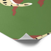 動物Skと手描き抽象芸術ヒョウのチーズ ポスター (角)