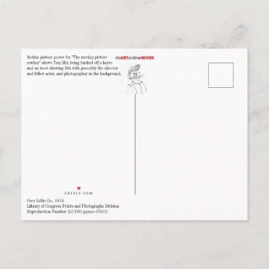 動画のカウボーイ 案内ポストカード (裏面)