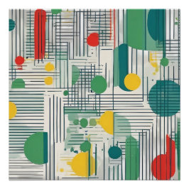 動的およびモダン幾何学的デザイン ポスター