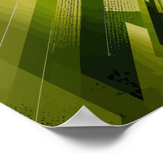 動的な緑の抽象芸術背景 ポスター (角)