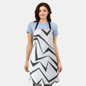 動的な都市モダンジグザグイラストレーションパターン エプロン (着用した状態)