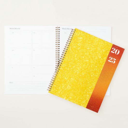 動的な黄色の抽象芸術ラインアート プランナー手帳 (ディスプレー)