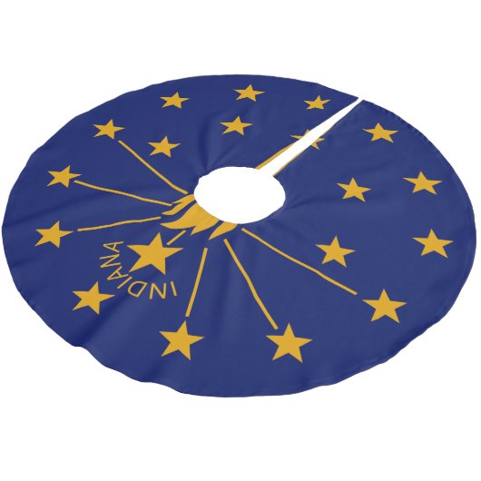 動的インディアナ州旗のグラフィック ブラッシュドポリエステルツリースカート (アングル)