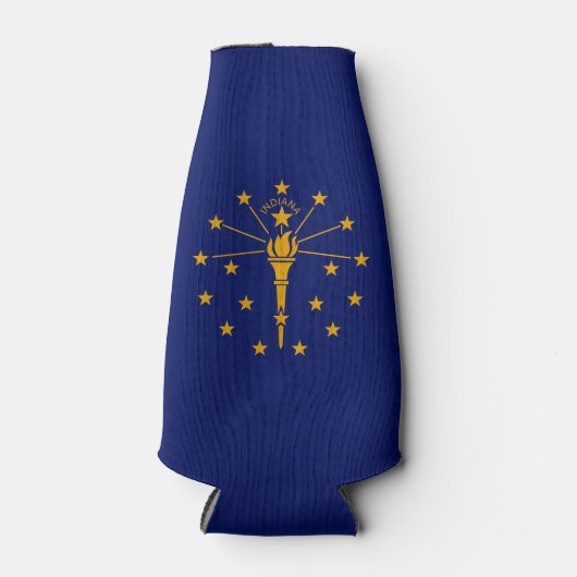 動的インディアナ州旗のグラフィック ボトルクーラー (正面)