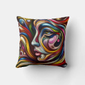 動的カラフル旋回を有する抽象芸術ポートレート クッション (裏面)