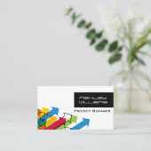 動的カラフル矢印プロモダンジェクトマネージャ 名刺 (スタンド正面)