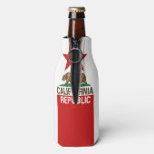 動的カリフォルニア州旗のグラフィック ボトルクーラー (ボトル裏面)