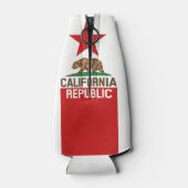 動的カリフォルニア州旗のグラフィック ボトルクーラー (裏面)