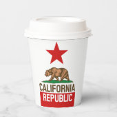 動的カリフォルニア州旗のグラフィック 紙コップ (正面)