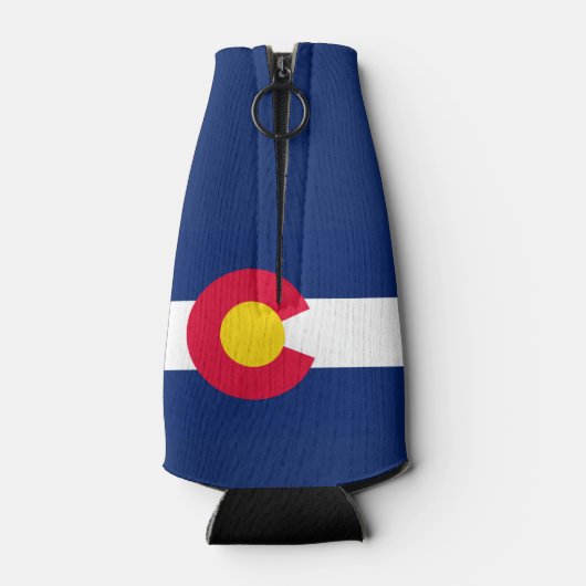 動的コロラド州旗のグラフィック ボトルクーラー (裏面)