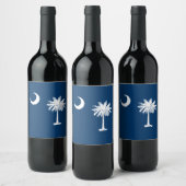 動的サウスカロライナ州旗のグラフィック ワインラベル (ボトル)
