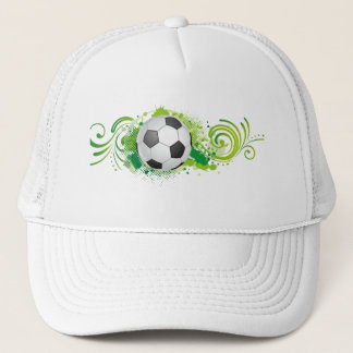 動的サッカーボール緑スワール・トラック輸送機キャップ キャップ