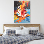 動的スプラッシュ抽象芸術カラフルウォールアート キャンバスプリント (インサイチュ (寝室))