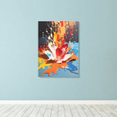 動的スプラッシュ抽象芸術カラフルウォールアート キャンバスプリント (インサイチュ (ウッドフロア))