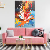 動的スプラッシュ抽象芸術カラフルウォールアート キャンバスプリント (インサイチュ (リビング))