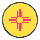 動的ニューメキシコ州旗のグラフィック アイスホッケーパック (正面)