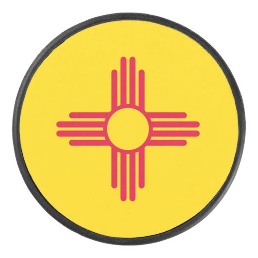動的ニューメキシコ州旗のグラフィック アイスホッケーパック (正面)