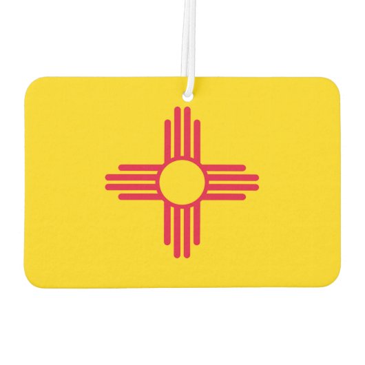 動的ニューメキシコ州旗のグラフィック カーエアーフレッシュナー (裏面)