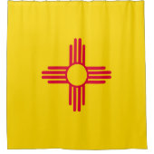 動的ニューメキシコ州旗のグラフィック シャワーカーテン (正面)