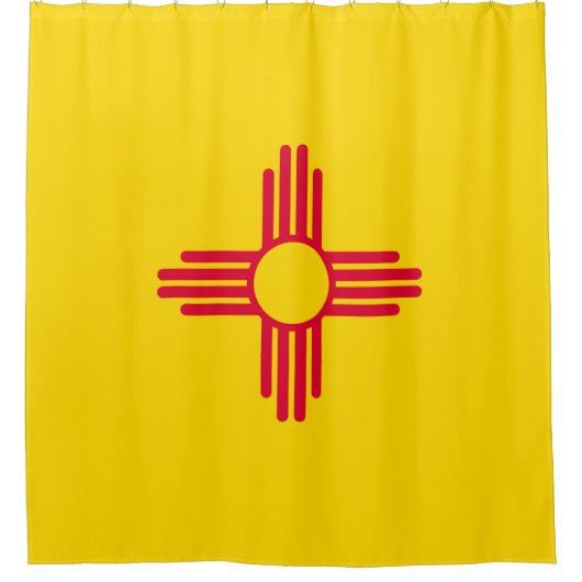 動的ニューメキシコ州旗のグラフィック シャワーカーテン (正面)