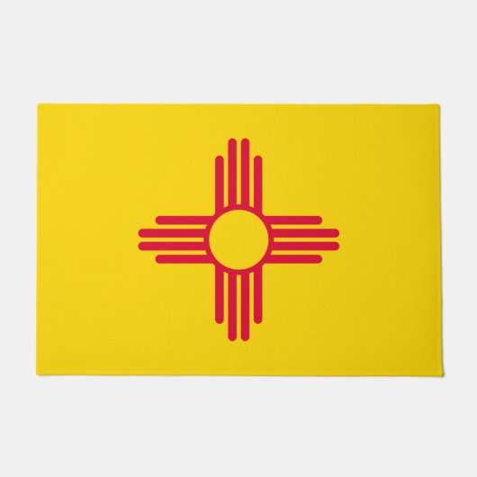 動的ニューメキシコ州旗のグラフィック ドアマット (正面)